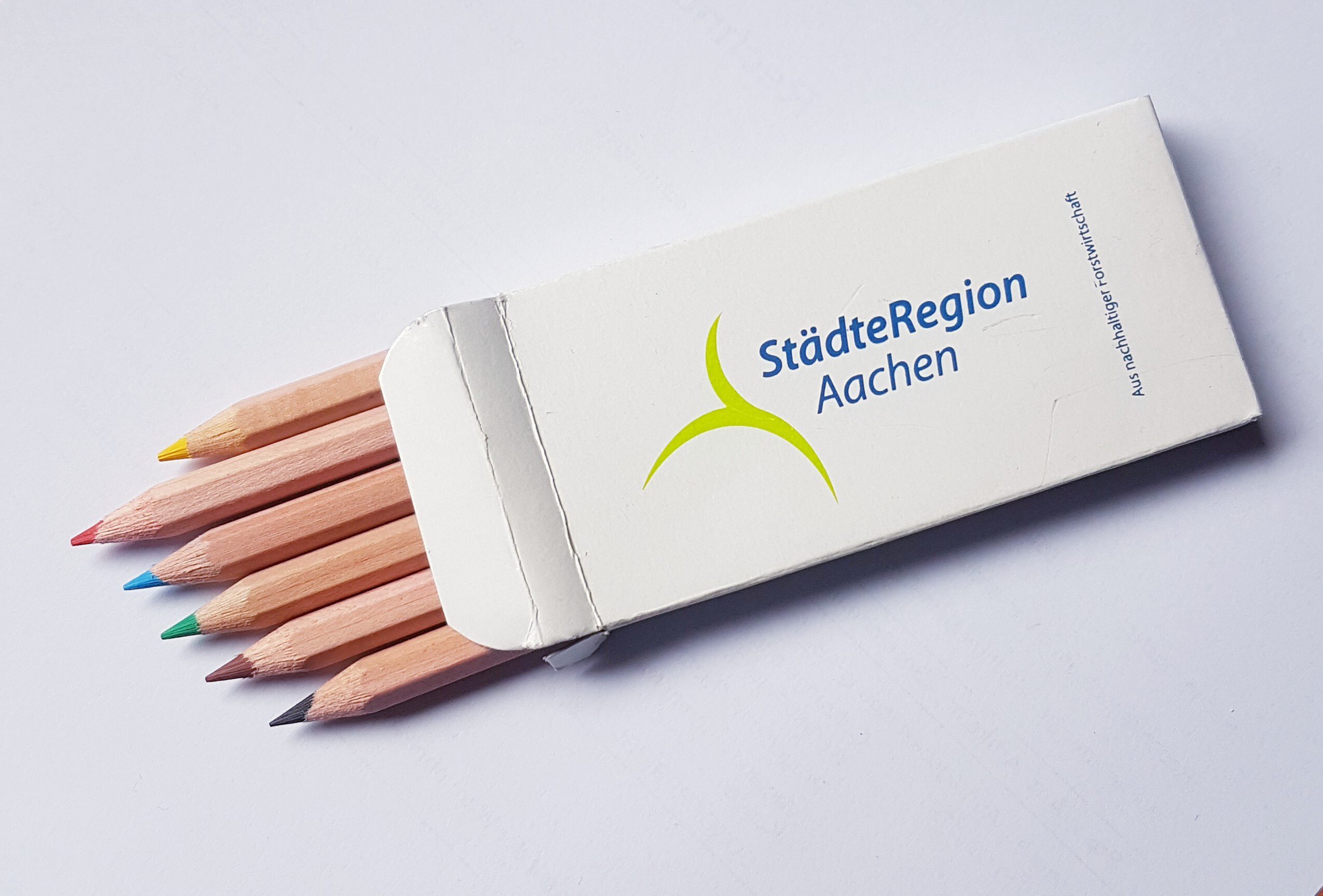 Kleine Buntstifte, kurze Buntstifte, Werbeartikel